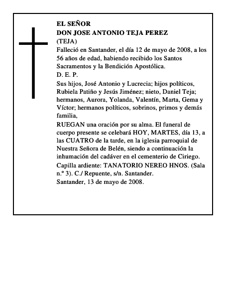 DON JOSE ANTONIO TEJA PEREZ