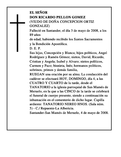 DON RICARDO PELLON GOMEZ