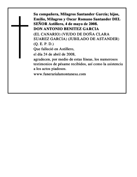 DON ANTONIO BENITEZ GARCIA