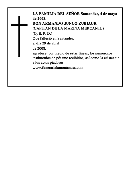 DON ARMANDO JUNCO ZUBIAUR