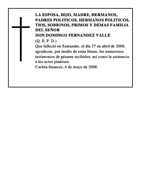 DON DOMINGO FERNANDEZ VALLE