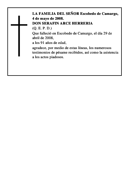 DON SERAFIN ARCE HERRERIA