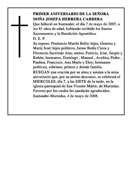 DOÑA JOSEFA HERRERA CARRERA
