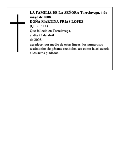 DOÑA MARTINA FRIAS LOPEZ