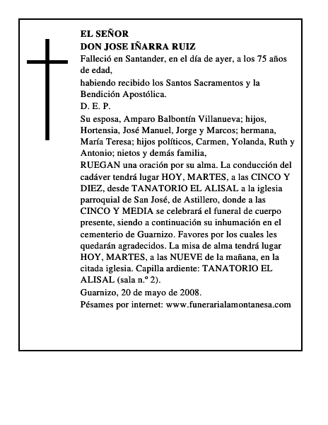 DON JOSE IÑARRA RUIZ