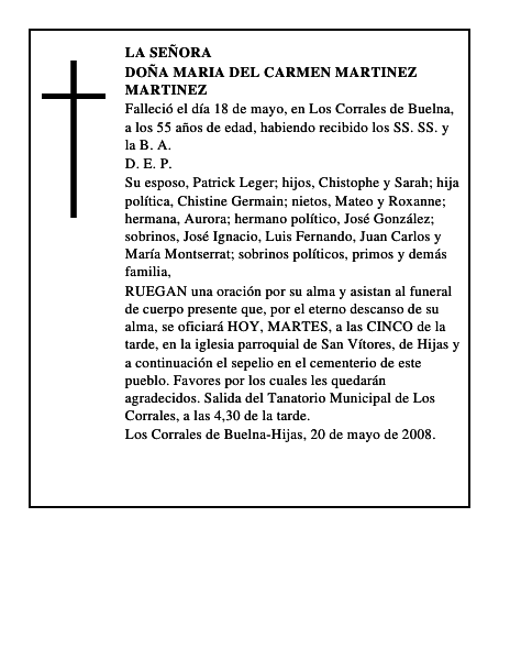DOÑA MARIA DEL CARMEN MARTINEZ MARTINEZ