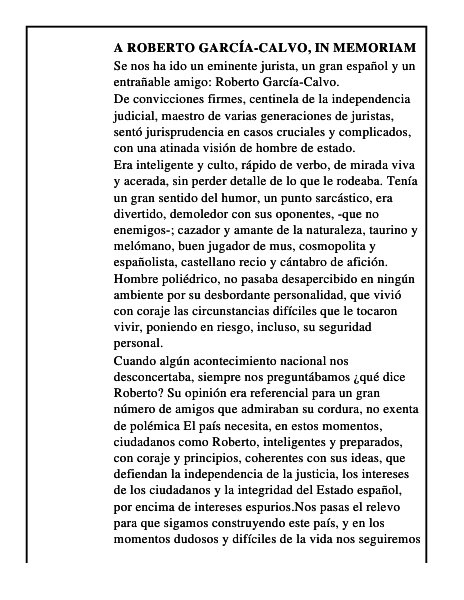 A Roberto García-Calvo, in memoriam