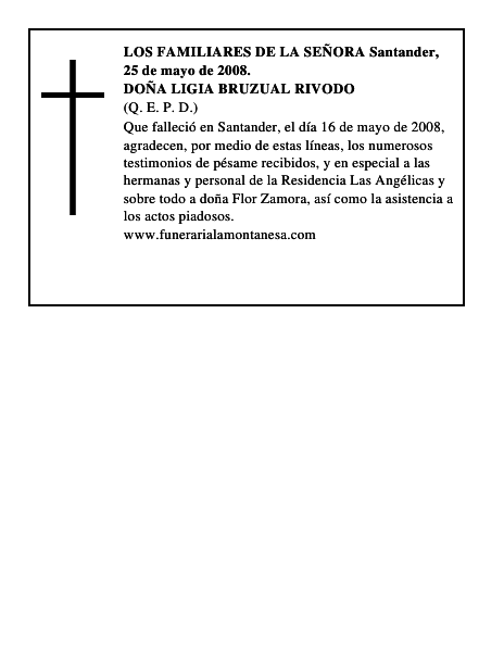 DOÑA LIGIA BRUZUAL RIVODO