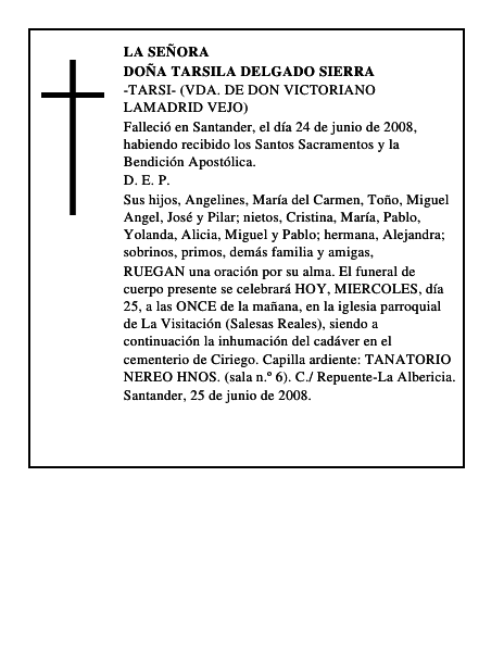 DOÑA TARSILA DELGADO SIERRA