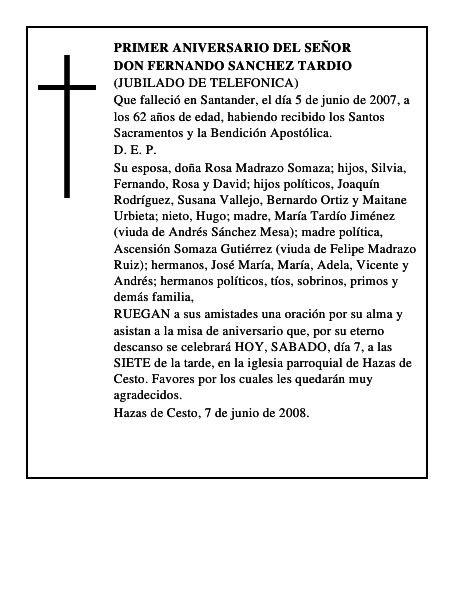 DON FERNANDO SANCHEZ TARDIO