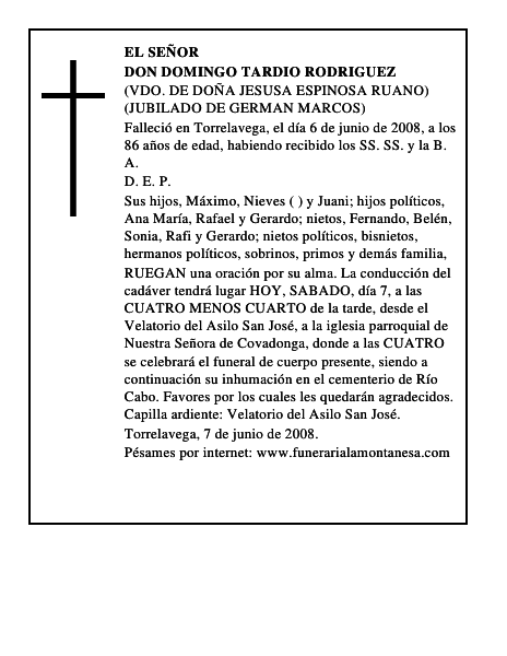 DON DOMINGO TARDIO RODRIGUEZ