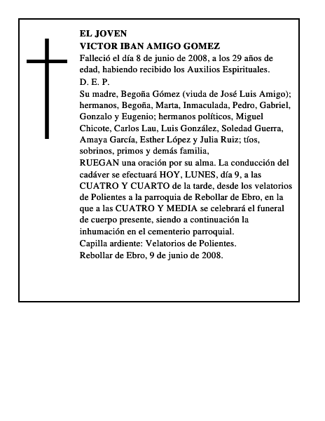 VICTOR IBAN AMIGO GOMEZ