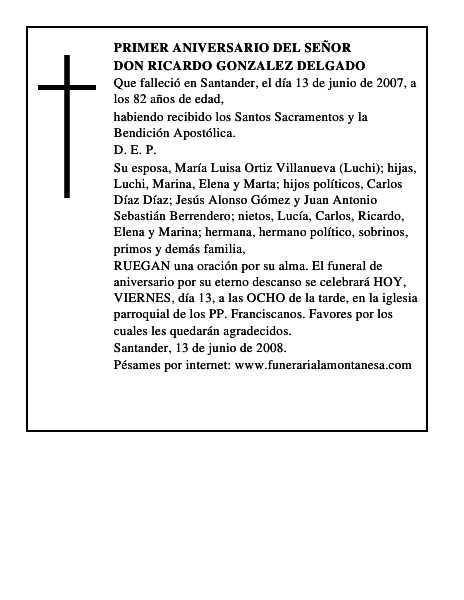 DON RICARDO GONZALEZ DELGADO