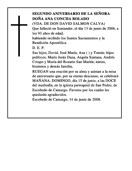 DOÑA ANA CONCHA BOLADO