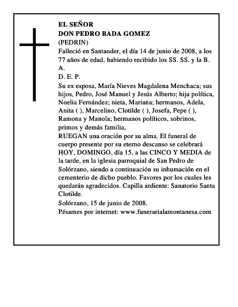 DON PEDRO BADA GOMEZ