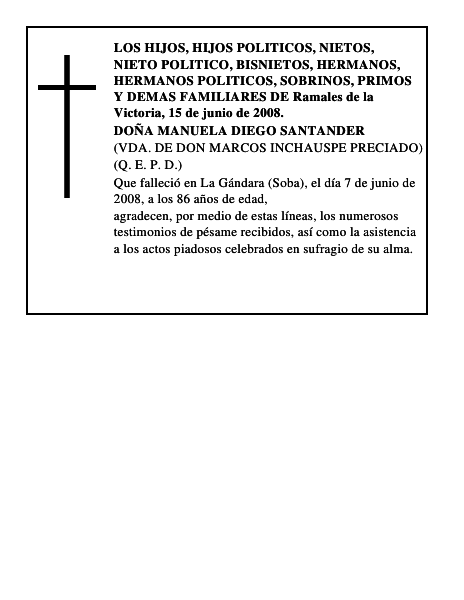 DOÑA MANUELA DIEGO SANTANDER