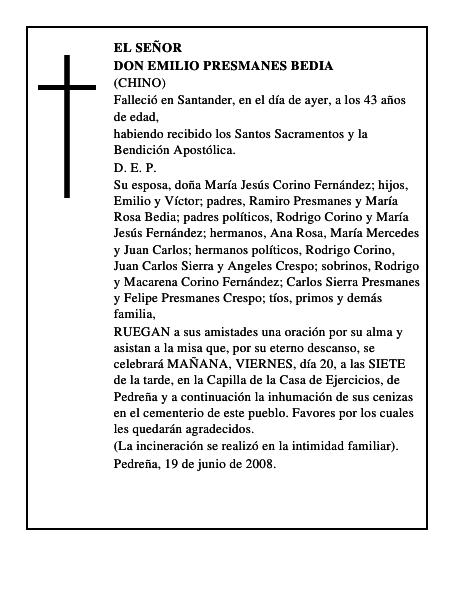 DON EMILIO PRESMANES BEDIA