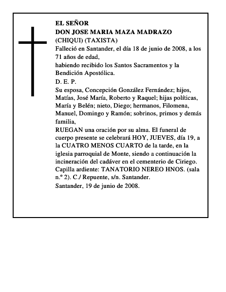 DON JOSE MARIA MAZA MADRAZO