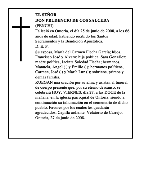 DON PRUDENCIO DE COS SALCEDA