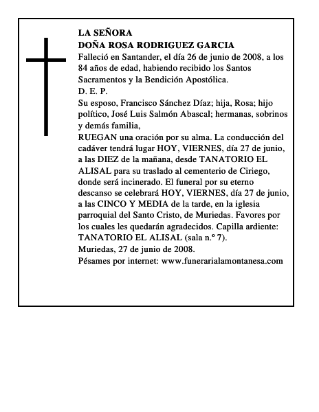 DOÑA ROSA RODRIGUEZ GARCIA