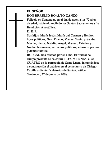 DON BRAULIO DOALTO GANZO