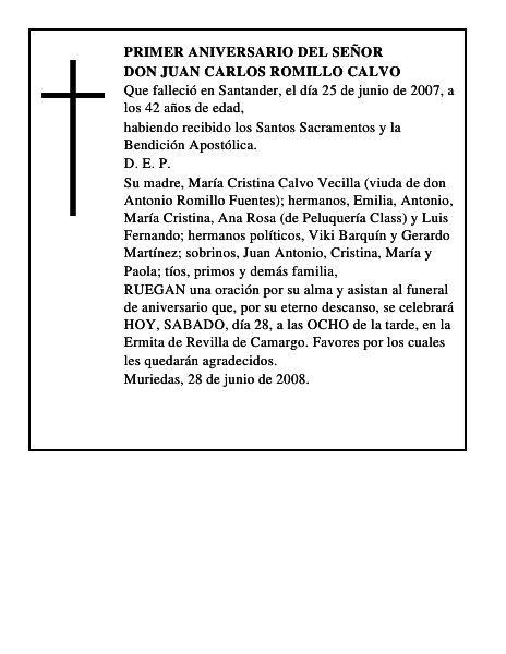 DON JUAN CARLOS ROMILLO CALVO