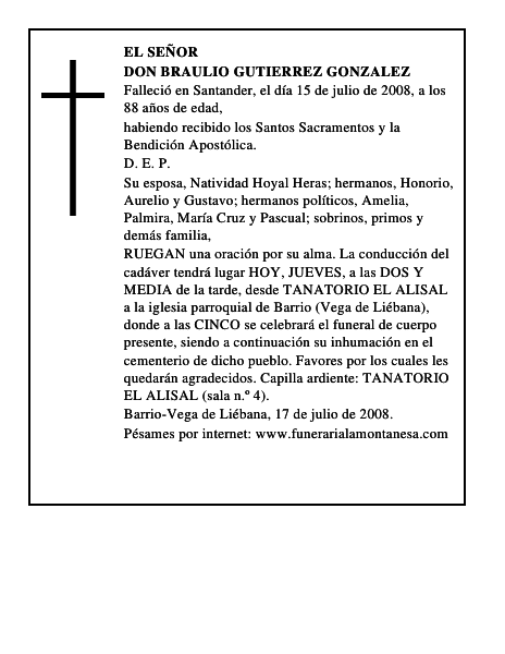 DON BRAULIO GUTIERREZ GONZALEZ