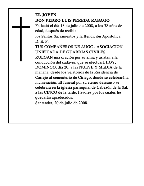DON PEDRO LUIS PEREDA RABAGO