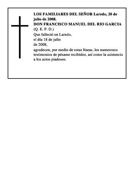 DON FRANCISCO MANUEL DEL RIO GARCIA