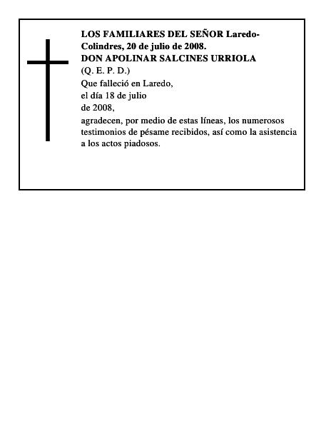 DON APOLINAR SALCINES URRIOLA