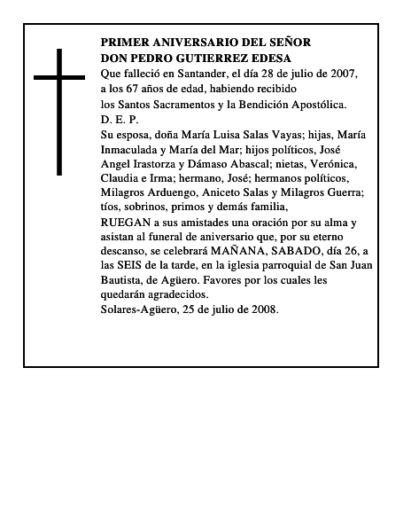 DON PEDRO GUTIERREZ EDESA