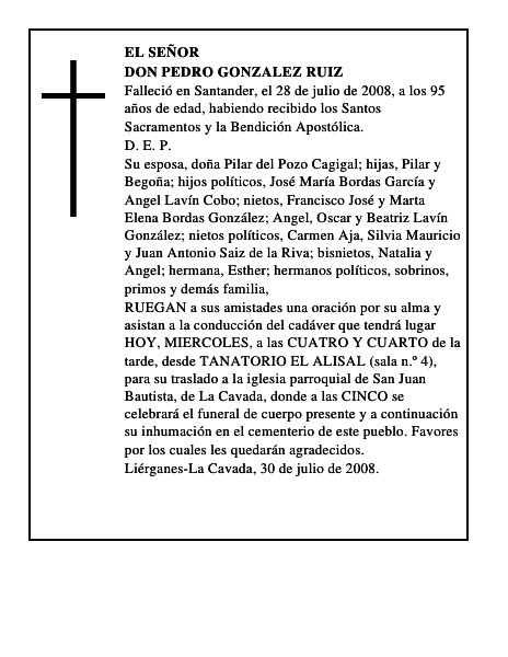 DON PEDRO GONZALEZ RUIZ