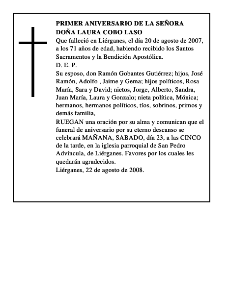 DOÑA LAURA COBO LASO