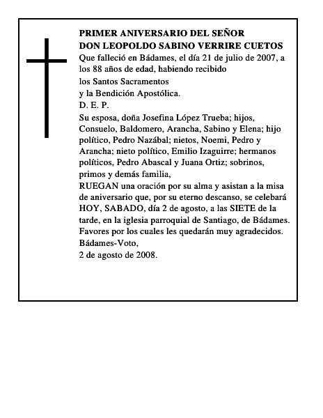 DON LEOPOLDO SABINO VERRIRE CUETOS