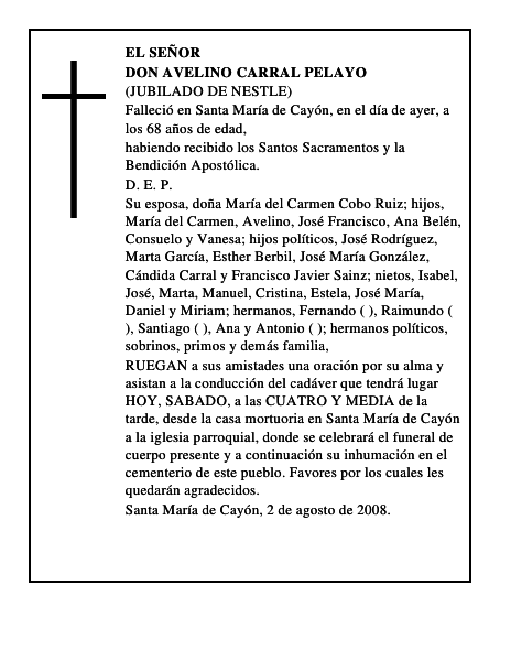 DON AVELINO CARRAL PELAYO