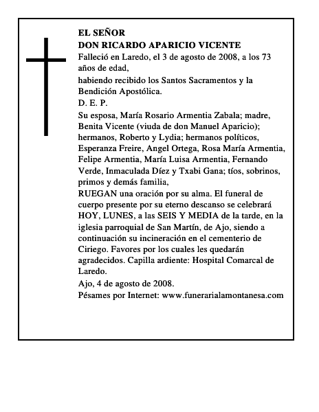 DON RICARDO APARICIO VICENTE