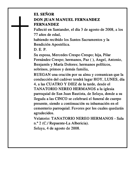 DON JUAN MANUEL FERNANDEZ FERNANDEZ