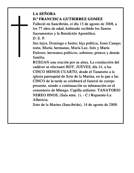 D.ª FRANCISCA GUTIERREZ GOMEZ
