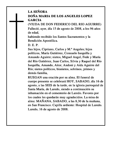 DOÑA MARIA DE LOS ANGELES LOPEZ GARCIA