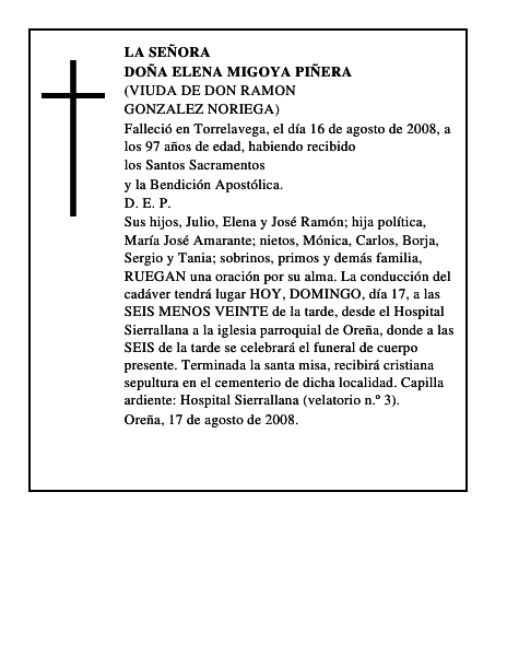 DOÑA ELENA MIGOYA PIÑERA