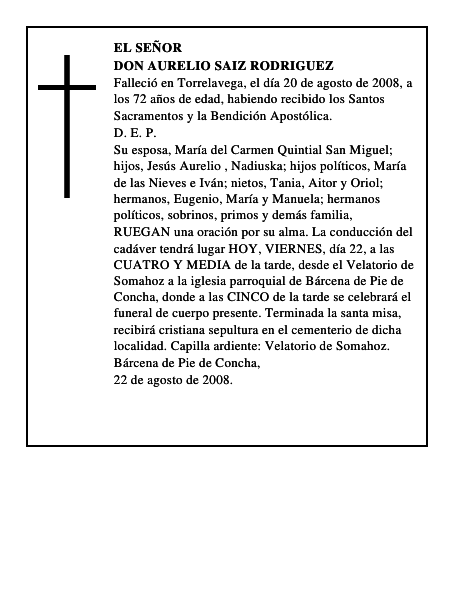 DON AURELIO SAIZ RODRIGUEZ