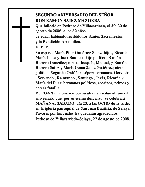 DON RAMON SAINZ MAZORRA