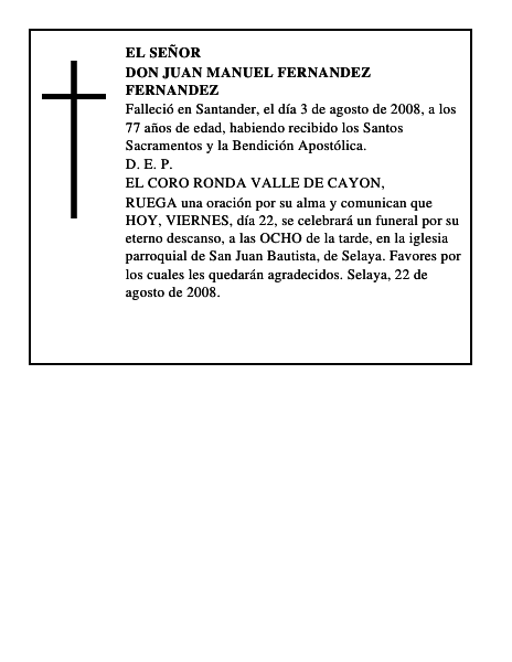 DON JUAN MANUEL FERNANDEZ FERNANDEZ