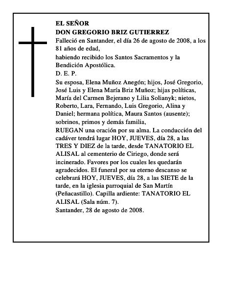DON GREGORIO BRIZ GUTIERREZ