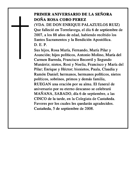 DOÑA ROSA COBO PEREZ