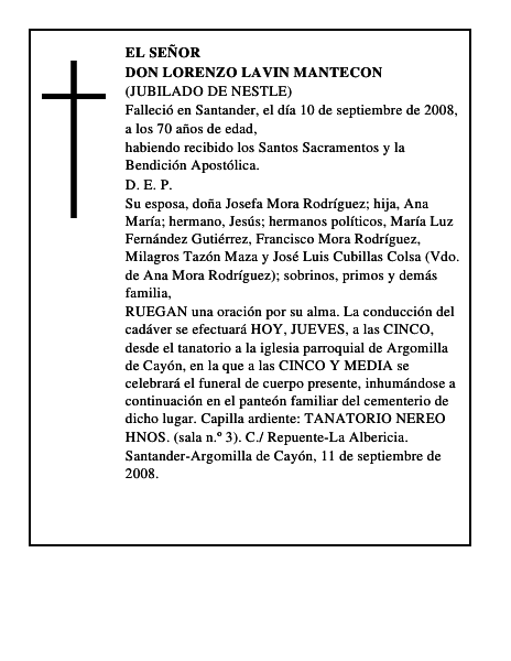 DON LORENZO LAVIN MANTECON