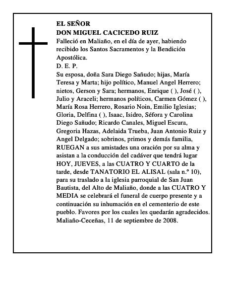 DON MIGUEL CACICEDO RUIZ