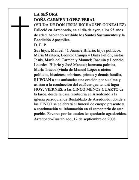 DOÑA CARMEN LOPEZ PERAL