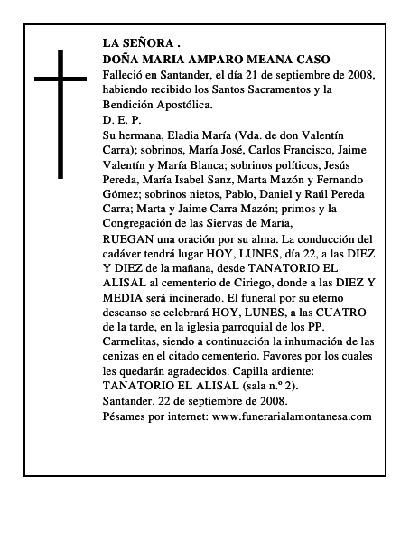DOÑA MARIA AMPARO MEANA CASO