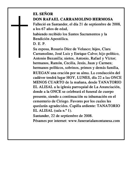 DON RAFAEL CARRAMOLINO HERMOSA